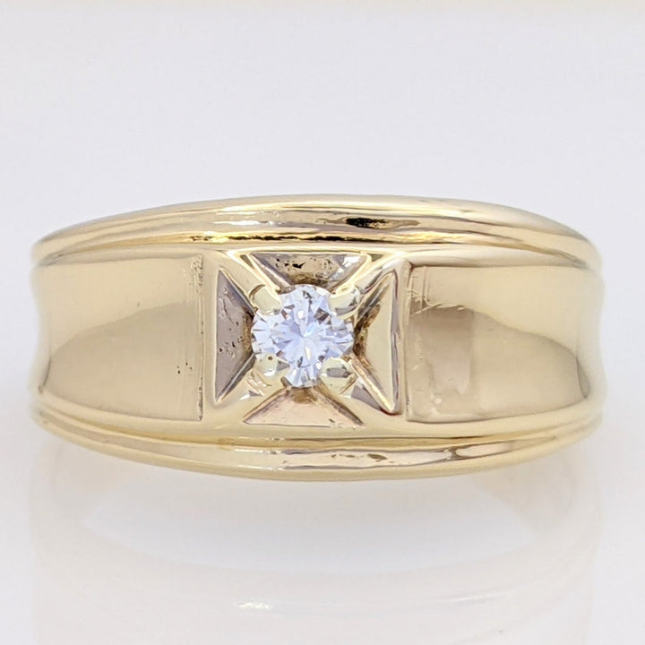 14K .14 CARAT TOTAL SI2 I DIAMOND ROUND BOX TOP ESTATE RING 3.7 GRAMS