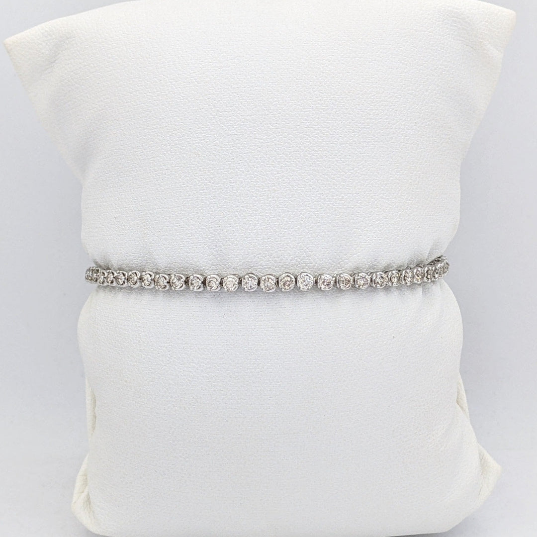 14K WHITE 1.60 CARAT TOTAL WEIGHT SI2 K DIAMOND ROUND (58) ESTATE BRACELET 6.0 GRAMS