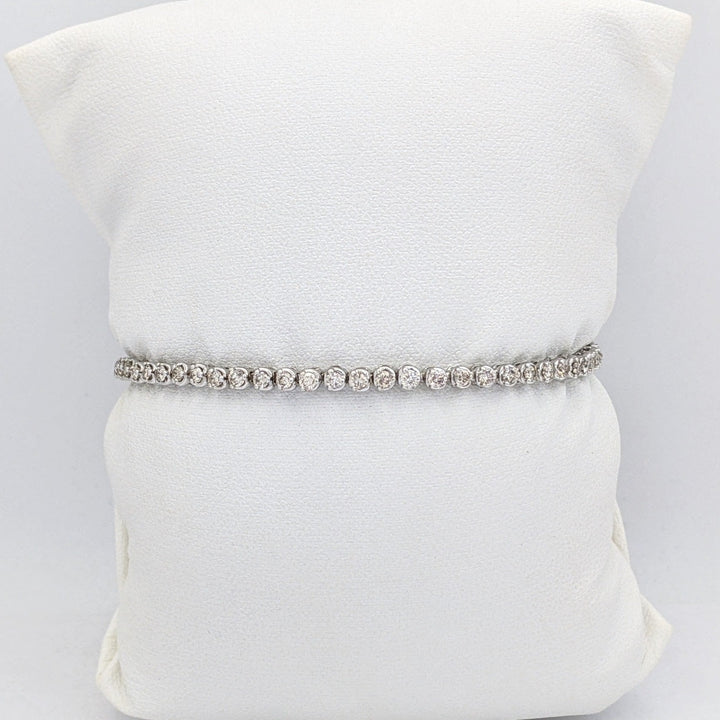 14K WHITE 1.60 CARAT TOTAL WEIGHT SI2 K DIAMOND ROUND (58) ESTATE BRACELET 6.0 GRAMS