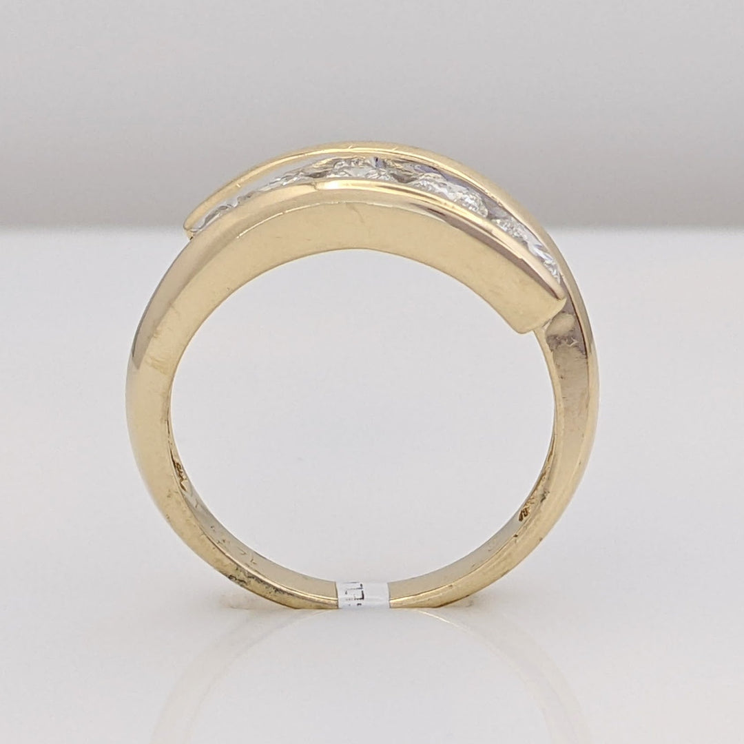 14K .83 CARAT TOTAL WEIGHT SI2 G DIAMOND ROUND (5) ESTATE BYPASS RING 3.5 GRAMS