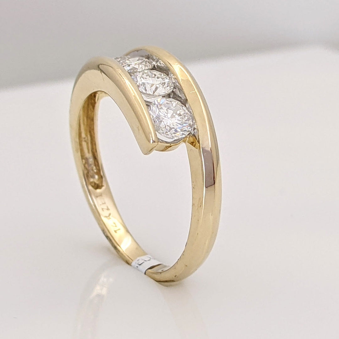 14K .83 CARAT TOTAL WEIGHT SI2 G DIAMOND ROUND (5) ESTATE BYPASS RING 3.5 GRAMS