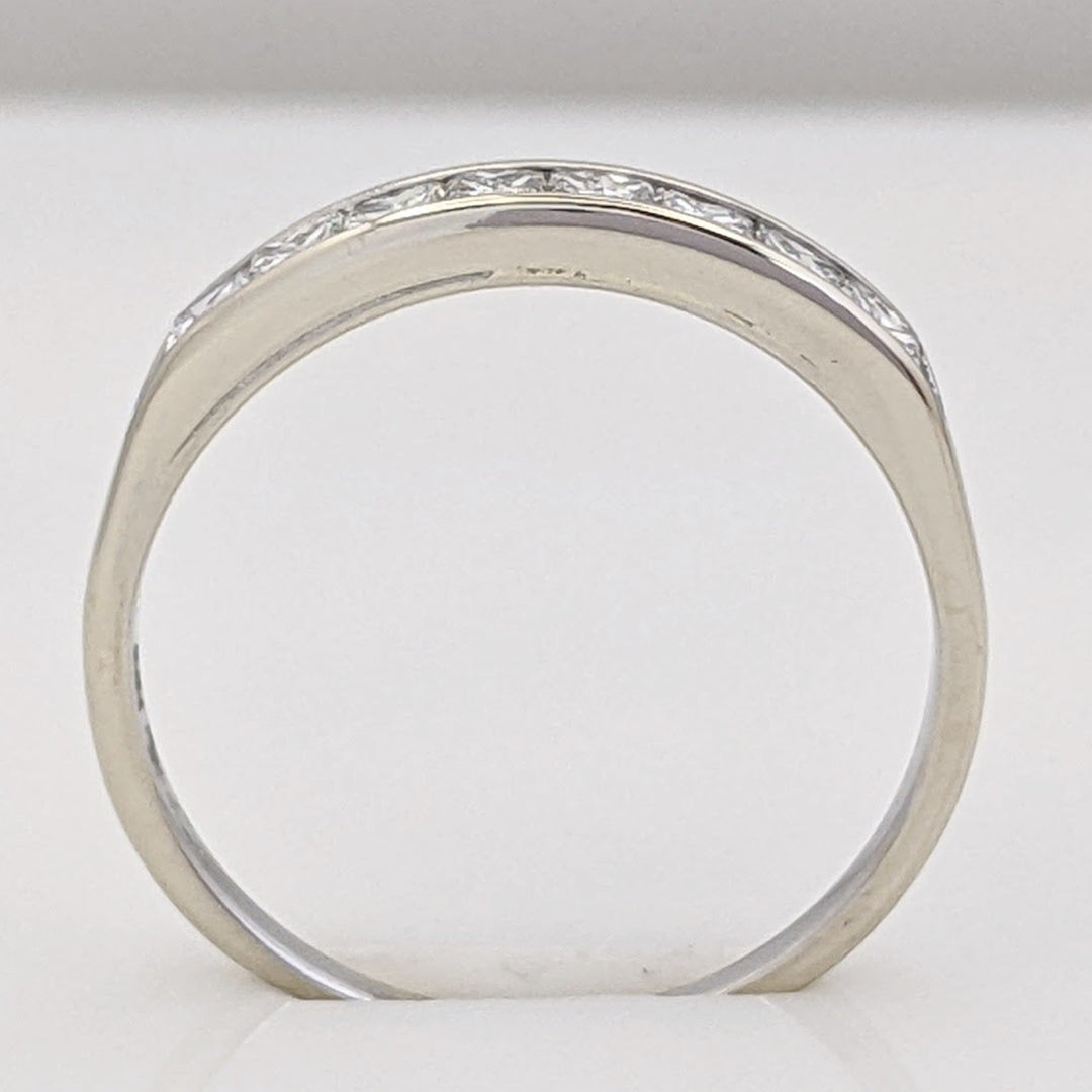 14K WHITE .49 CARAT TOTAL WEIGHT SI2 H DIAMOND PRINCESS CUT (8) ESTATE CHANNEL-SET BAND 1.6 GRAMS