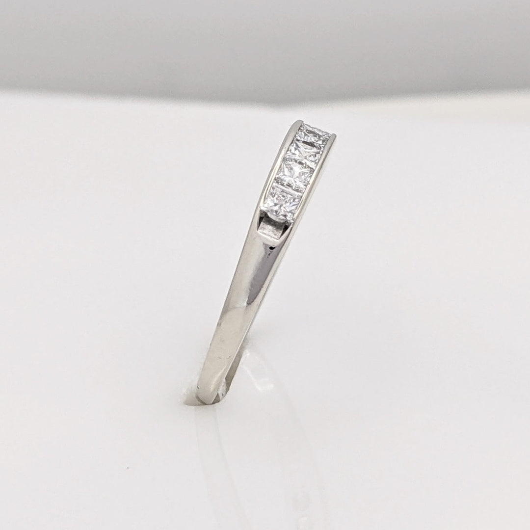 14K WHITE .49 CARAT TOTAL WEIGHT SI2 H DIAMOND PRINCESS CUT (8) ESTATE CHANNEL-SET BAND 1.6 GRAMS