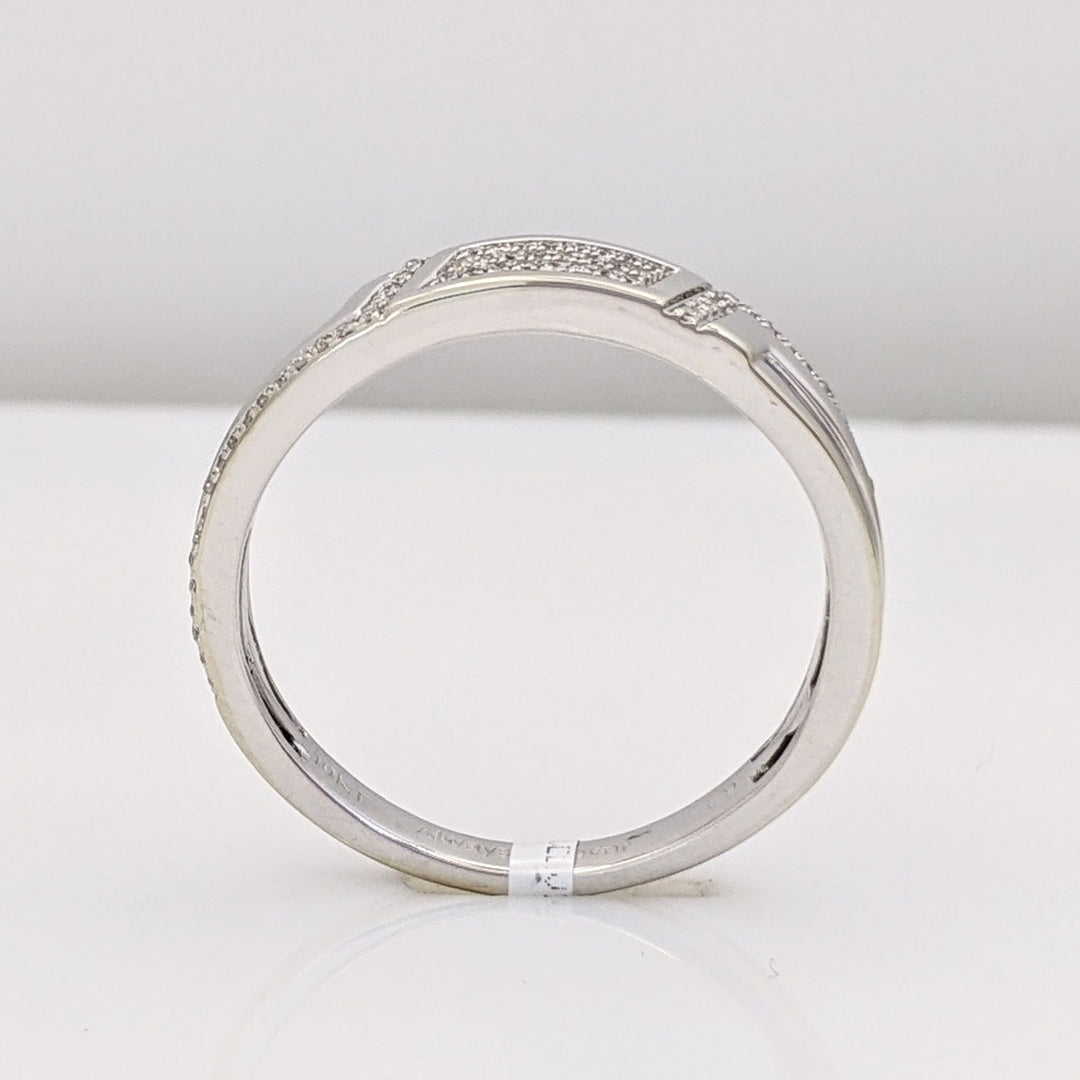 10K WHITE .14 CARAT TOTAL WEIGHT DIAMOND ROUND MULTI-ROW ESATE BAND 4.3 GRAMS