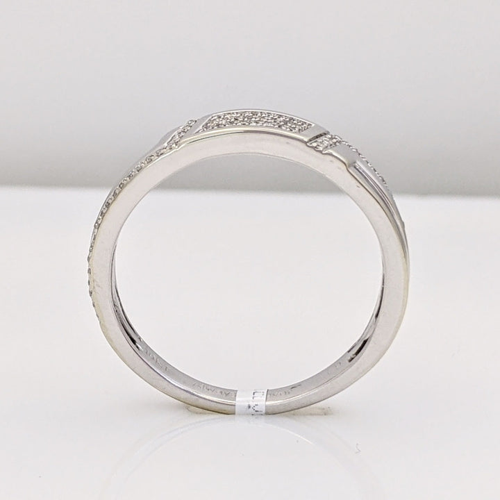10K WHITE .14 CARAT TOTAL WEIGHT DIAMOND ROUND MULTI-ROW ESATE BAND 4.3 GRAMS
