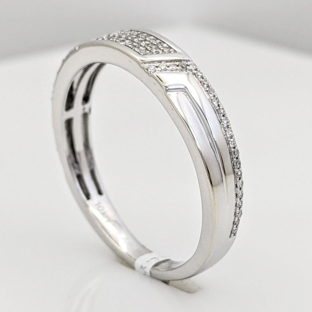 10K WHITE .14 CARAT TOTAL WEIGHT DIAMOND ROUND MULTI-ROW ESATE BAND 4.3 GRAMS