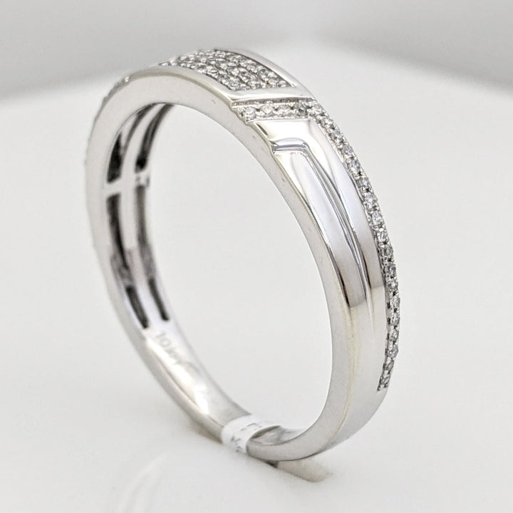 10K WHITE .14 CARAT TOTAL WEIGHT DIAMOND ROUND MULTI-ROW ESATE BAND 4.3 GRAMS