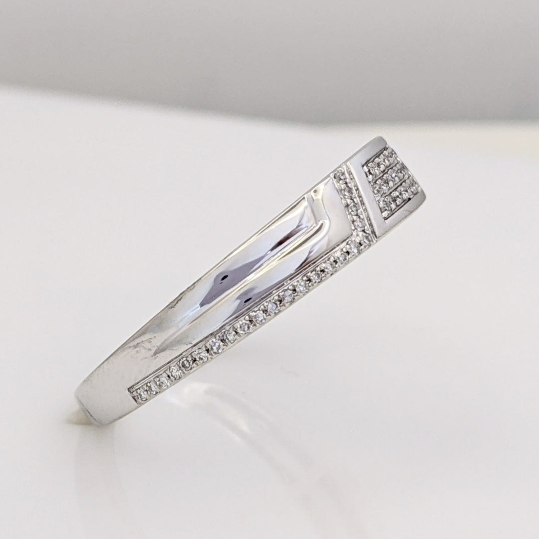 10K WHITE .14 CARAT TOTAL WEIGHT DIAMOND ROUND MULTI-ROW ESATE BAND 4.3 GRAMS