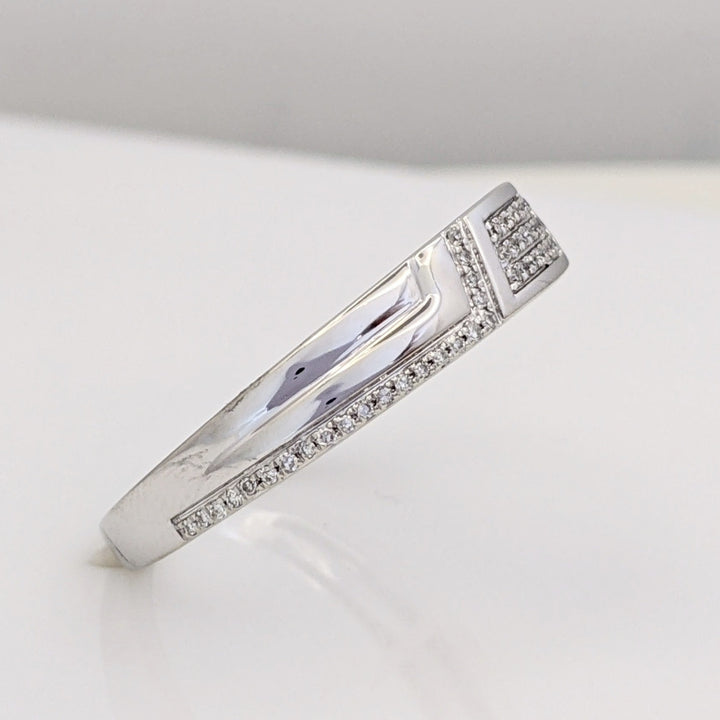 10K WHITE .14 CARAT TOTAL WEIGHT DIAMOND ROUND MULTI-ROW ESATE BAND 4.3 GRAMS