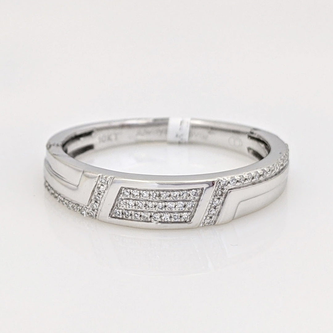 10K WHITE .14 CARAT TOTAL WEIGHT DIAMOND ROUND MULTI-ROW ESATE BAND 4.3 GRAMS
