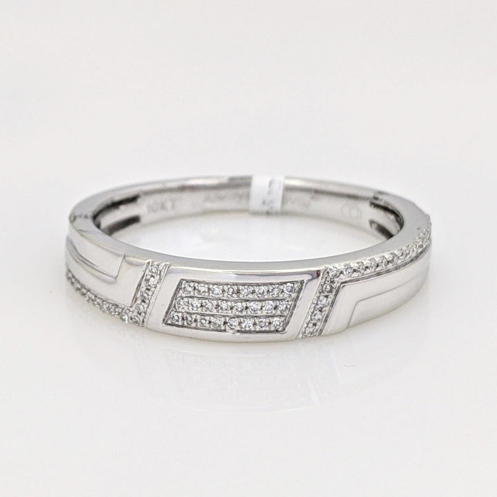 10K WHITE .14 CARAT TOTAL WEIGHT DIAMOND ROUND MULTI-ROW ESATE BAND 4.3 GRAMS