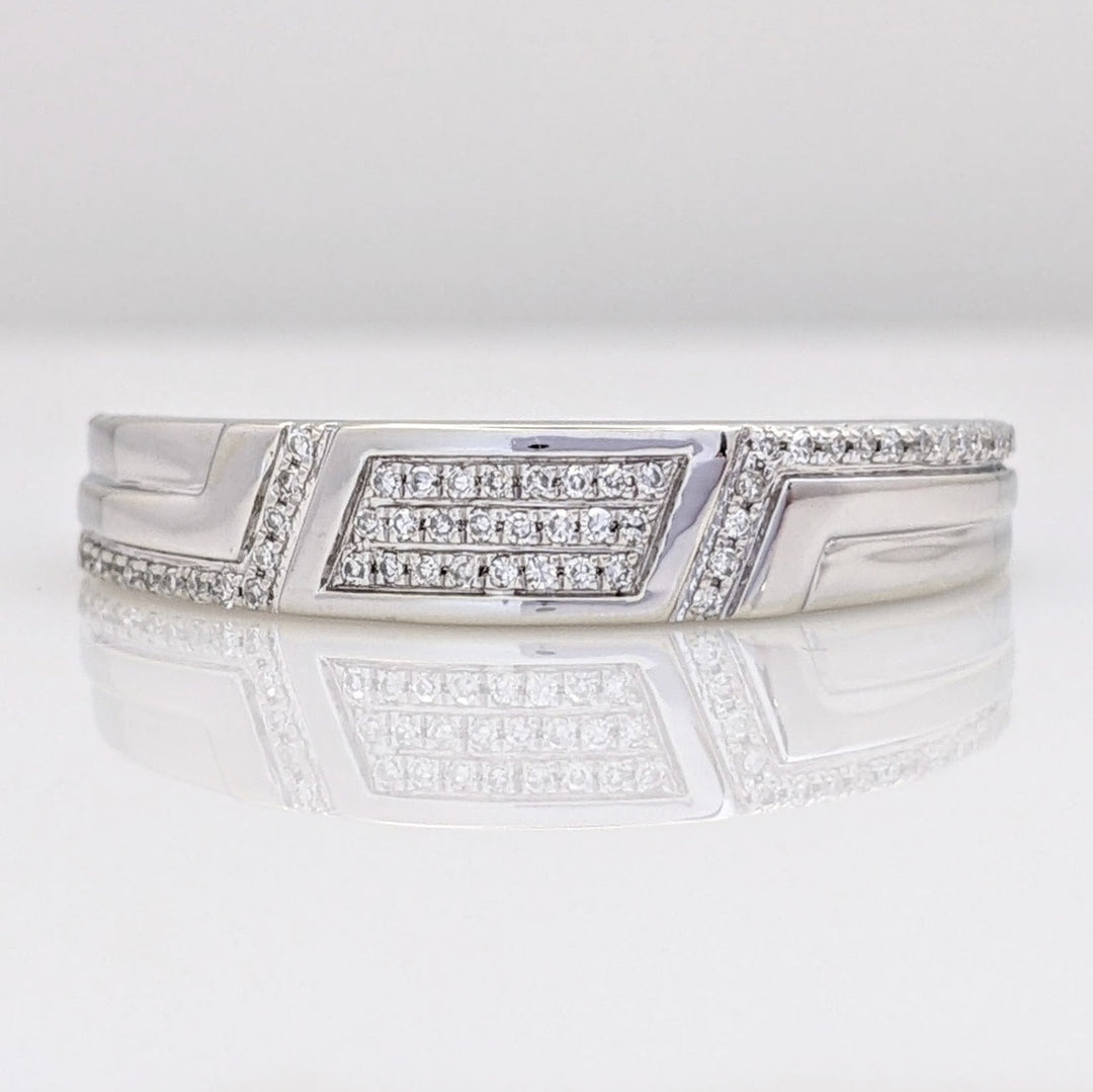10K WHITE .14 CARAT TOTAL WEIGHT DIAMOND ROUND MULTI-ROW ESATE BAND 4.3 GRAMS