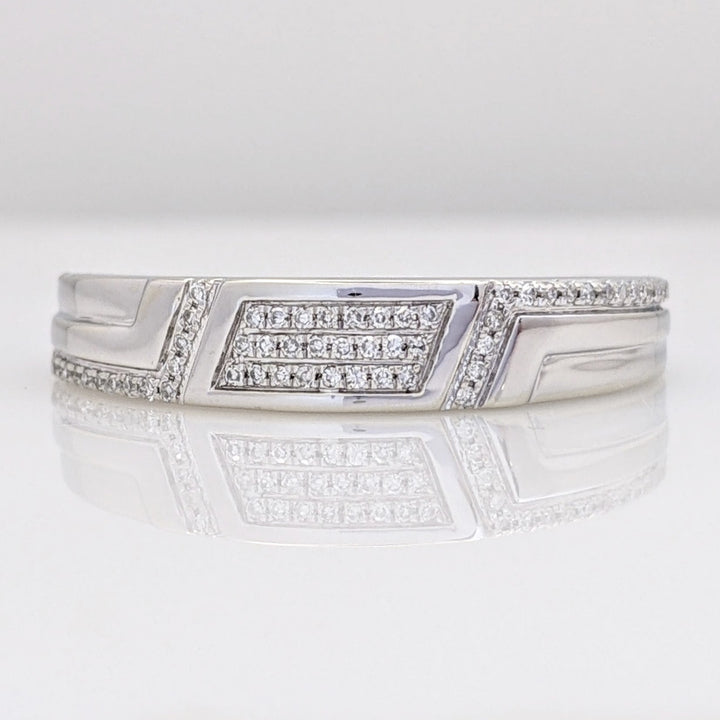 10K WHITE .14 CARAT TOTAL WEIGHT DIAMOND ROUND MULTI-ROW ESATE BAND 4.3 GRAMS