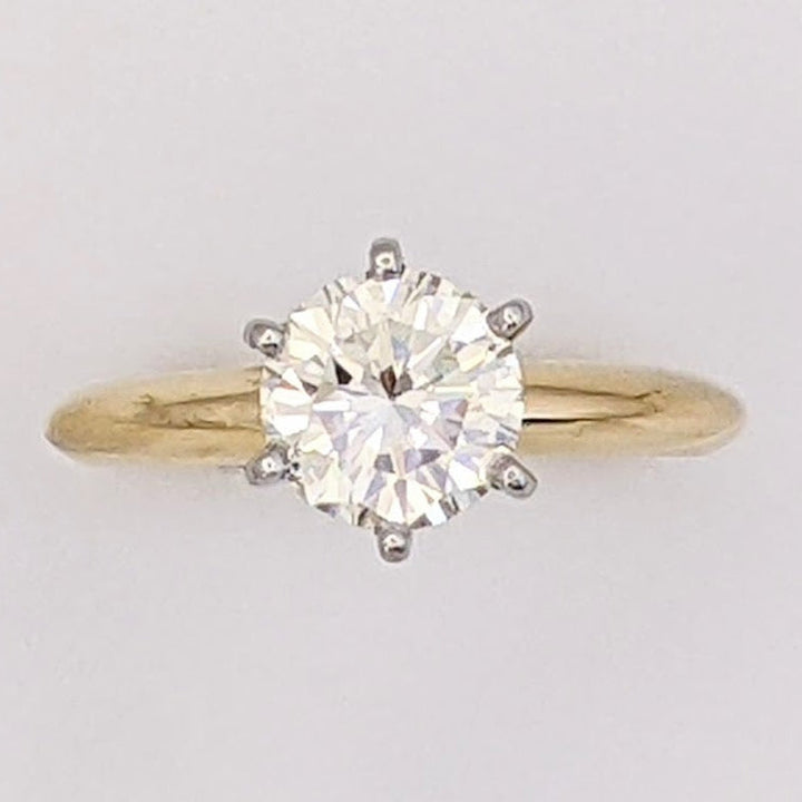 14K .98 CARAT TOTAL VS2 J DIAMOND ROUND ESTATE SOLITAIRE RING 2.9 GRAMS