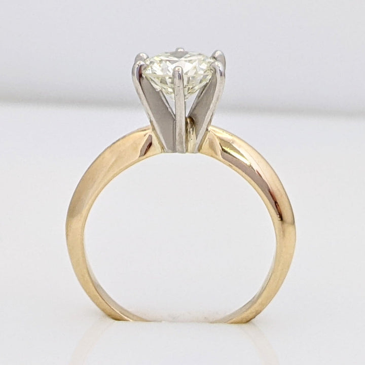 14K .98 CARAT TOTAL VS2 J DIAMOND ROUND ESTATE SOLITAIRE RING 2.9 GRAMS