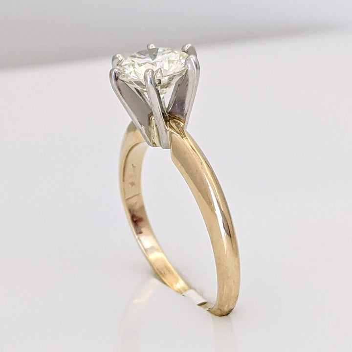 14K .98 CARAT TOTAL VS2 J DIAMOND ROUND ESTATE SOLITAIRE RING 2.9 GRAMS