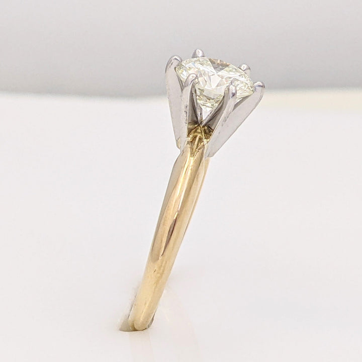 14K .98 CARAT TOTAL VS2 J DIAMOND ROUND ESTATE SOLITAIRE RING 2.9 GRAMS