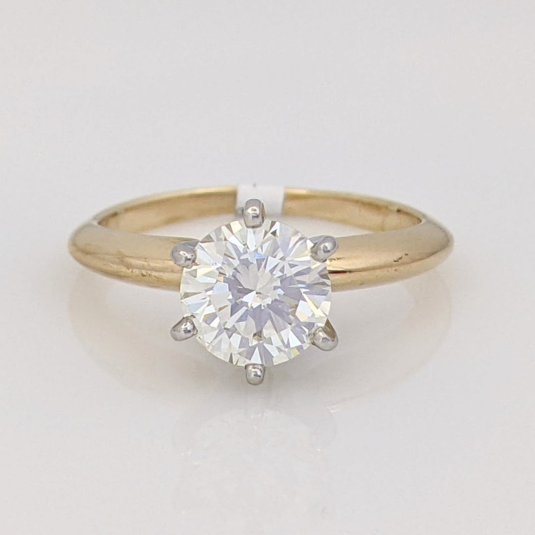 14K .98 CARAT TOTAL VS2 J DIAMOND ROUND ESTATE SOLITAIRE RING 2.9 GRAMS