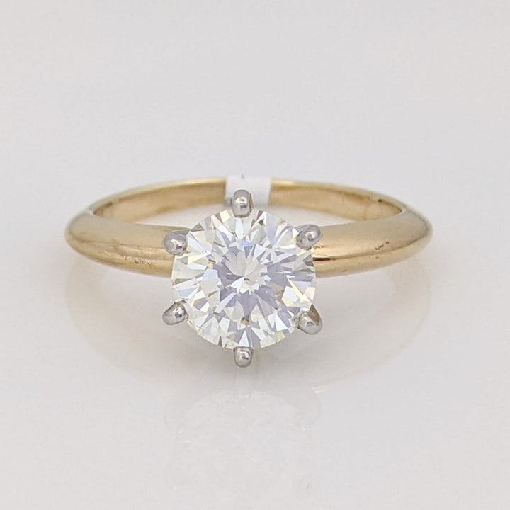 14K .98 CARAT TOTAL VS2 J DIAMOND ROUND ESTATE SOLITAIRE RING 2.9 GRAMS