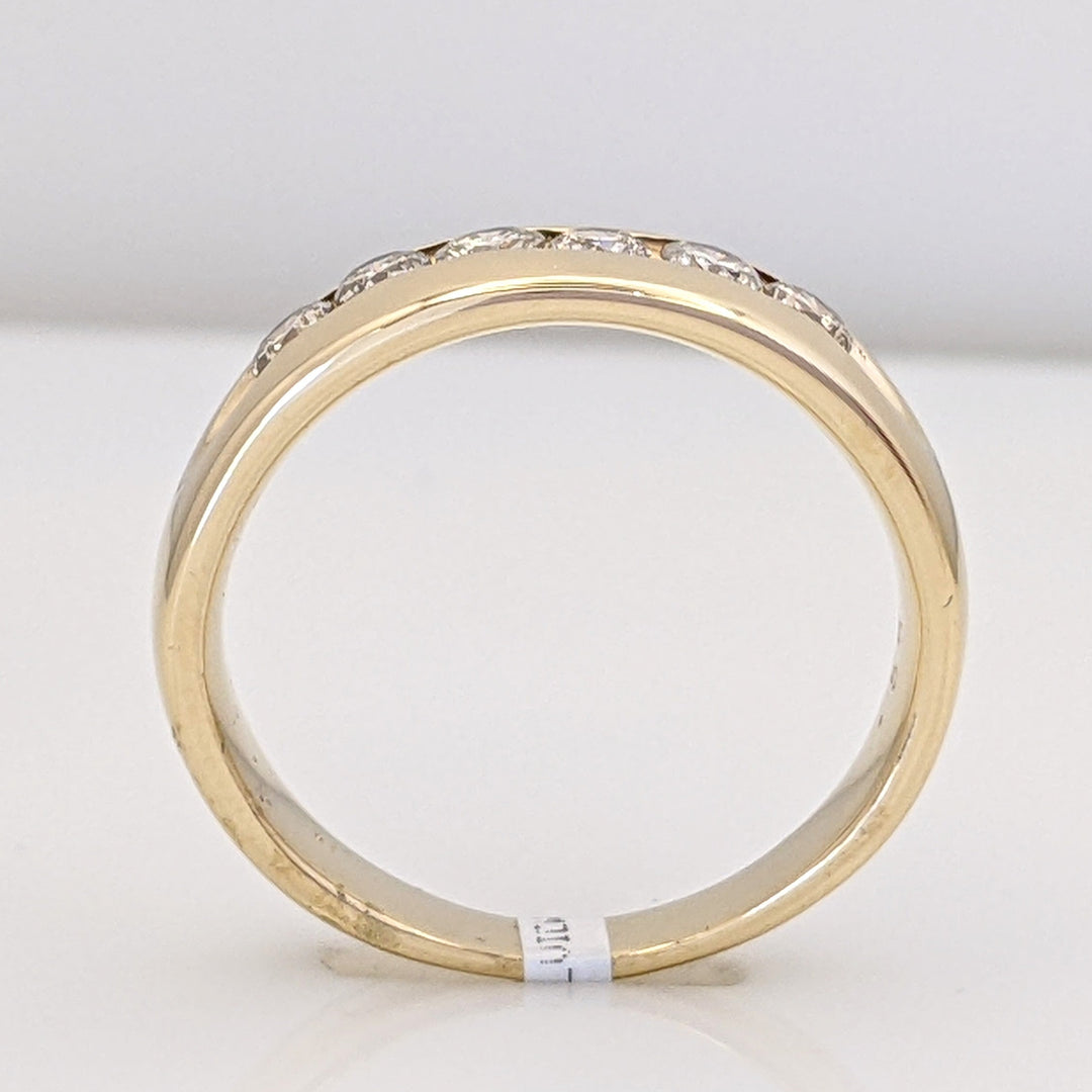 14K .56 CARAT TOTAL WEIGHT SI2 I DIAMOND ROUND (6) ESTATE CHANNEL BAND 5.7 GRAMS