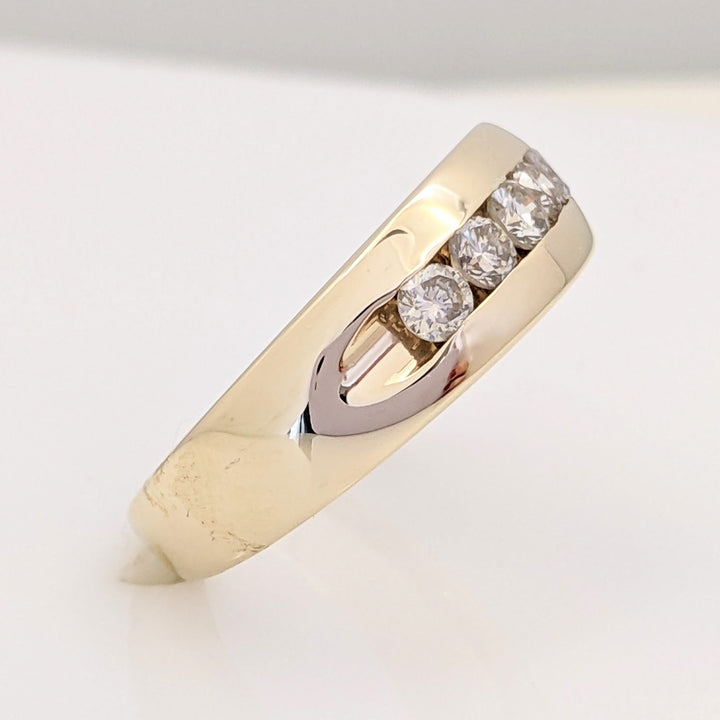14K .56 CARAT TOTAL WEIGHT SI2 I DIAMOND ROUND (6) ESTATE CHANNEL BAND 5.7 GRAMS
