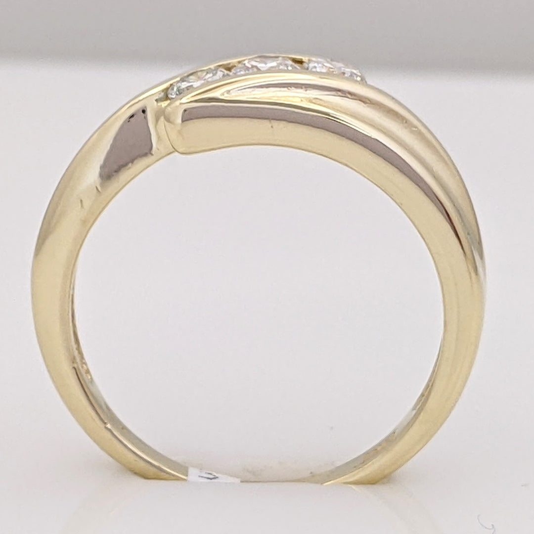 14K .24 CARAT TOTAL WEIGHT SI2 H DIAMOND ROUND (3) ESTATE BYPASS RING 3.2 GRAMS