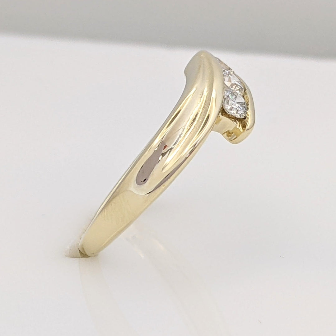 14K .24 CARAT TOTAL WEIGHT SI2 H DIAMOND ROUND (3) ESTATE BYPASS RING 3.2 GRAMS
