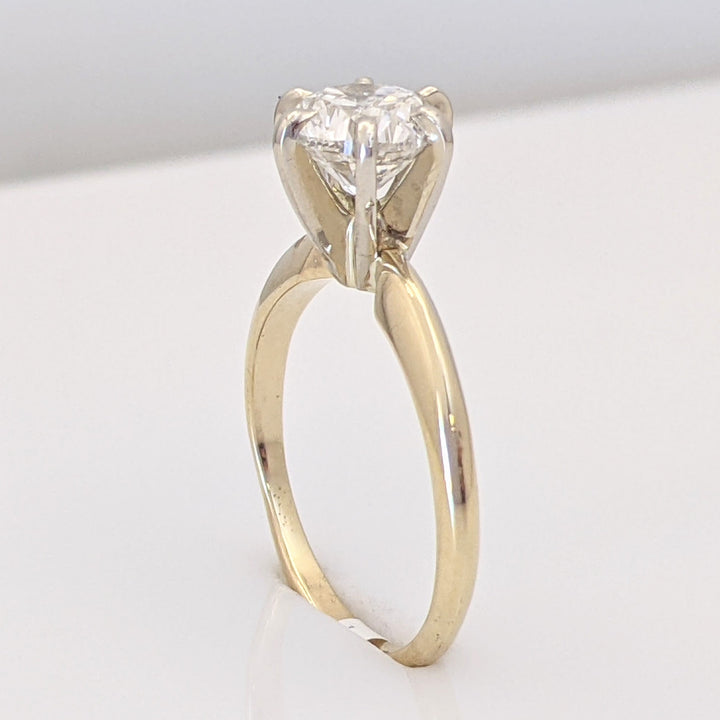14K .90 CARAT TOTAL I1 H DIAMOND ROUND ESTATE SOLITAIRE RING 2.1 GRAMS
