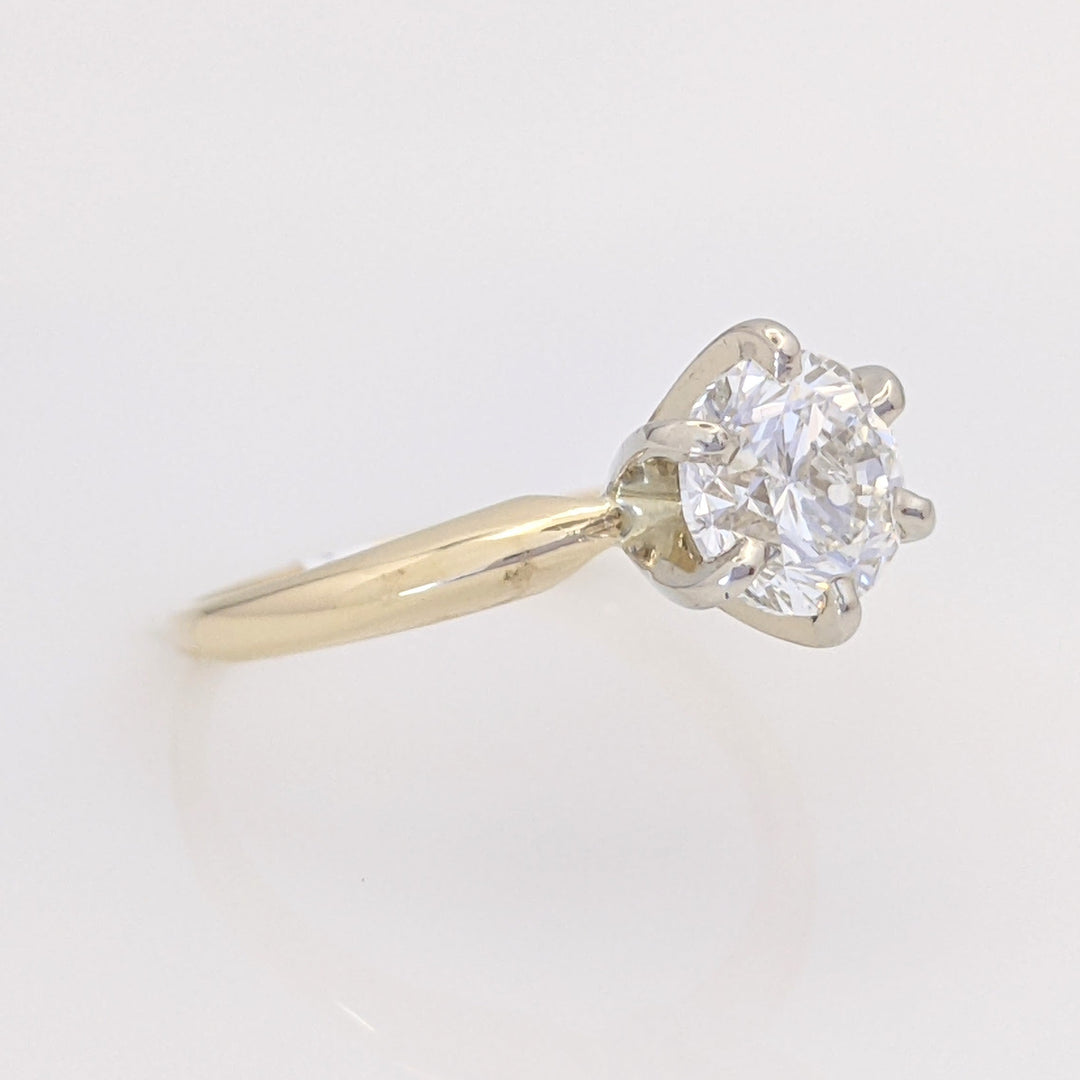 14K .90 CARAT TOTAL I1 H DIAMOND ROUND ESTATE SOLITAIRE RING 2.1 GRAMS