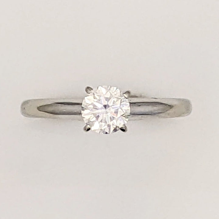 14K WHITE .61 CARAT TOTAL SI2 G DIAMOND ROUND ESTATE SOLITAIRE RING 2.3 GRAMS