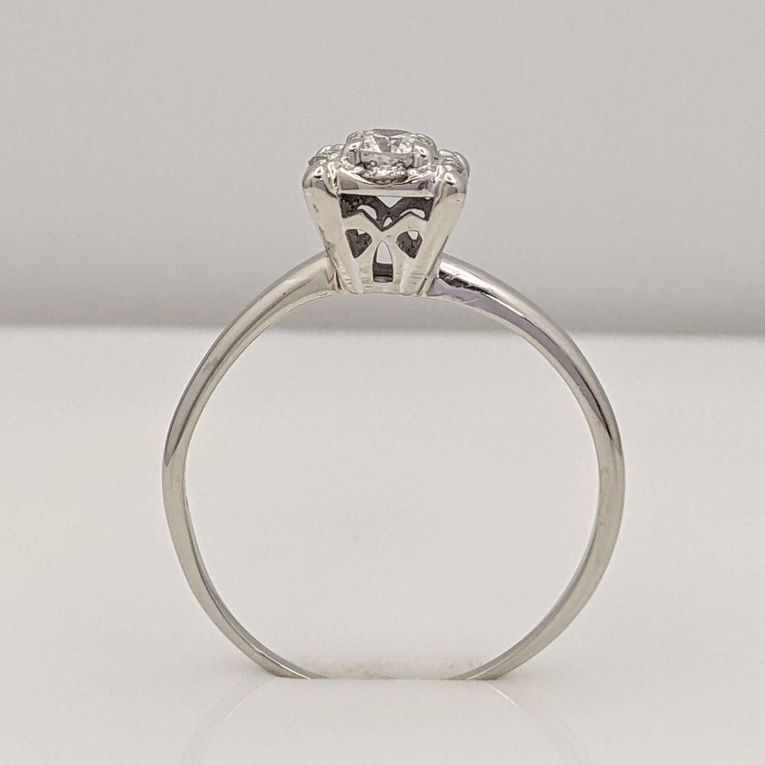 14K WHITE .41 CARAT TOTAL WEIGHT SI2 I DIAMOND ROUND (5) ESTATE RING 2.7 GRAMS