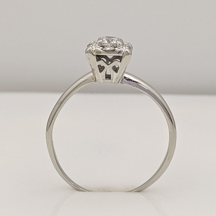 14K WHITE .41 CARAT TOTAL WEIGHT SI2 I DIAMOND ROUND (5) ESTATE RING 2.7 GRAMS
