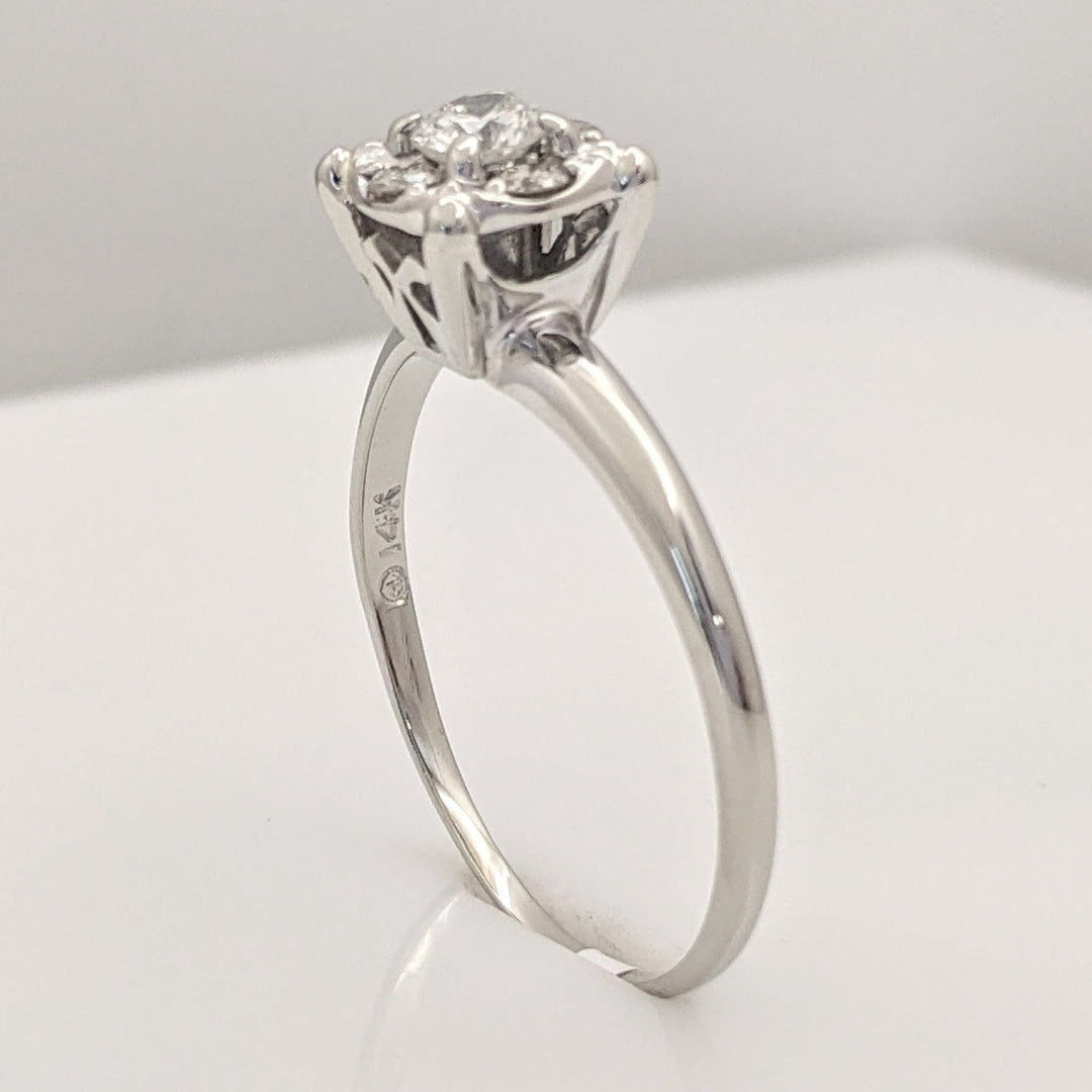 14K WHITE .41 CARAT TOTAL WEIGHT SI2 I DIAMOND ROUND (5) ESTATE RING 2.7 GRAMS