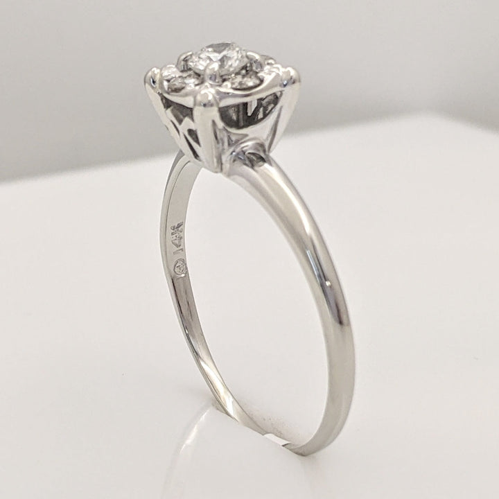 14K WHITE .41 CARAT TOTAL WEIGHT SI2 I DIAMOND ROUND (5) ESTATE RING 2.7 GRAMS