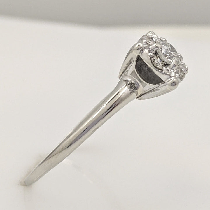 14K WHITE .41 CARAT TOTAL WEIGHT SI2 I DIAMOND ROUND (5) ESTATE RING 2.7 GRAMS