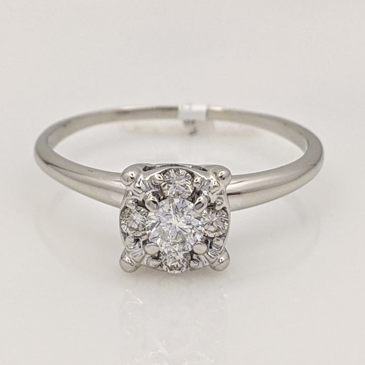 14K WHITE .41 CARAT TOTAL WEIGHT SI2 I DIAMOND ROUND (5) ESTATE RING 2.7 GRAMS