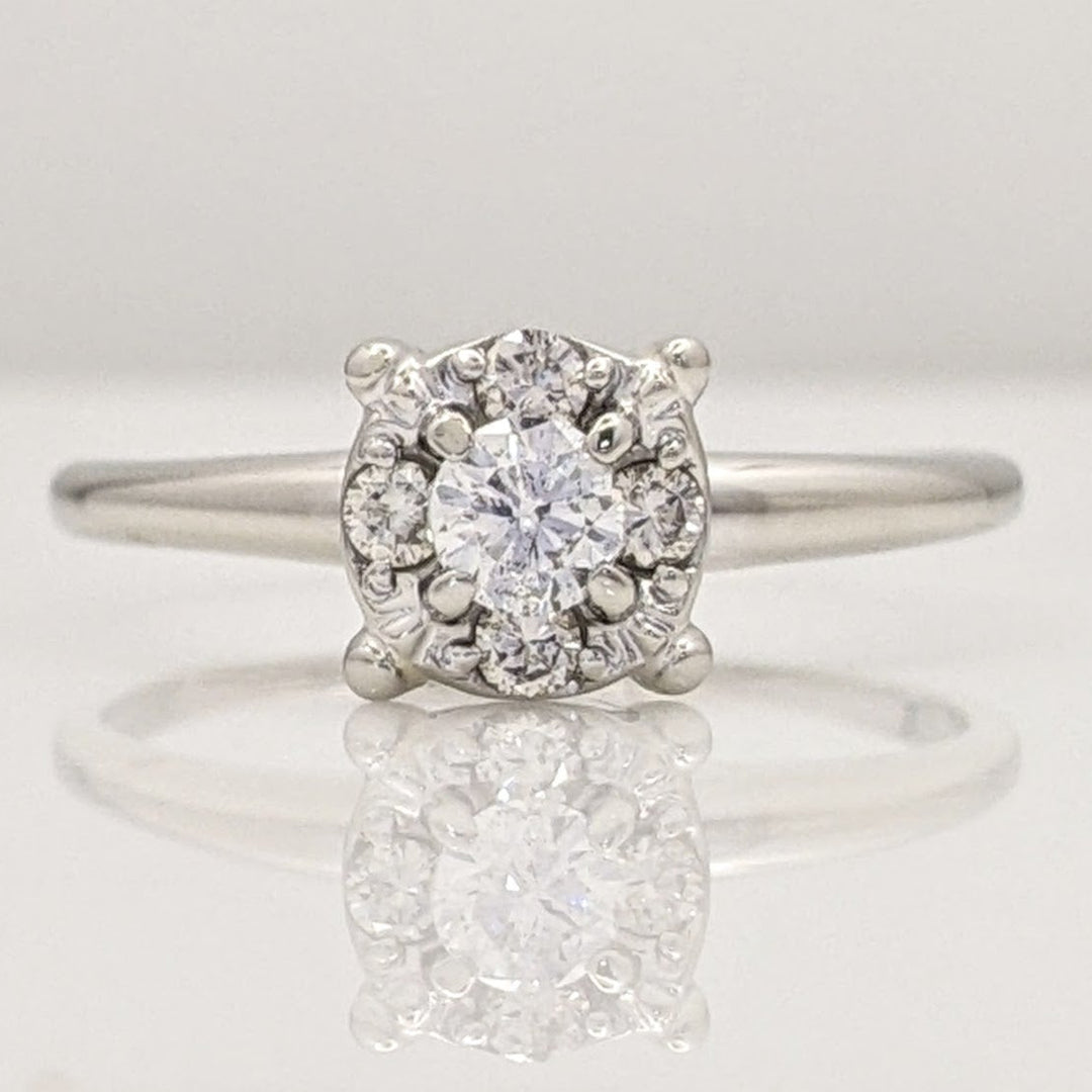 14K WHITE .41 CARAT TOTAL WEIGHT SI2 I DIAMOND ROUND (5) ESTATE RING 2.7 GRAMS