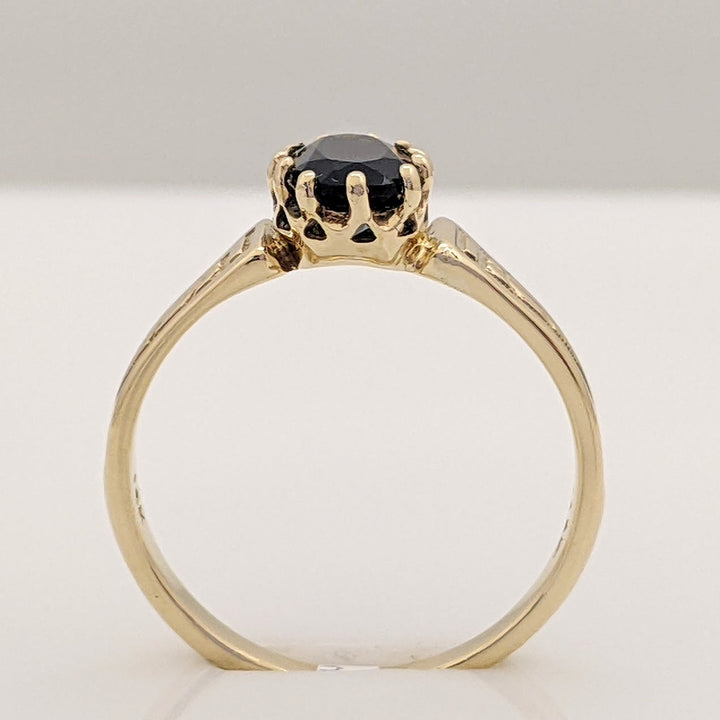 14K GREEN TOURMALINE OVAL 5X7 MULTI-PRONG ESTATE RING 2.4 GRAMS