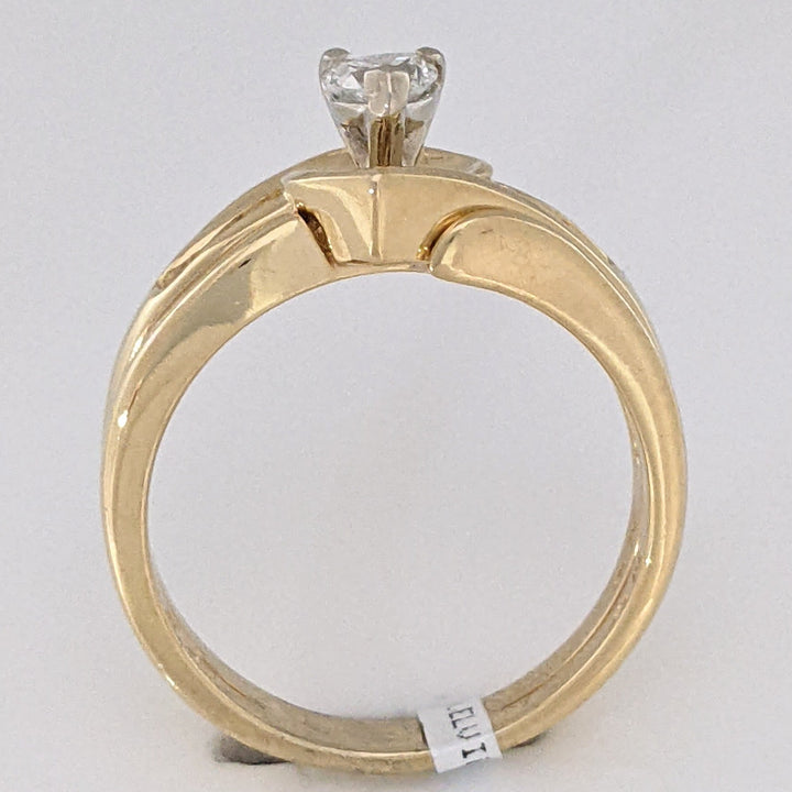 14K .35 CARAT TOTAL WEIGHT SI1 H DIAMOND HEART (1) ROUND (6) ESTATE RING 4.8 GRAMS