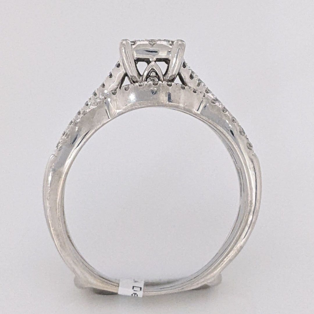 14K WHITE .58 CARAT TOTAL WEIGHT SI1 H DIAMOND ROUND (83) CLUSTER ESTATE RING/JACKET SET 6.7 GRAMS