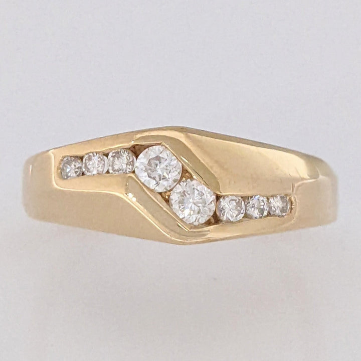 14K .40 CARAT TOTAL WEIGHT SI2 G DIAMOND ROUND (8) CHANNEL ESTATE BAND 5.3 GRAMS