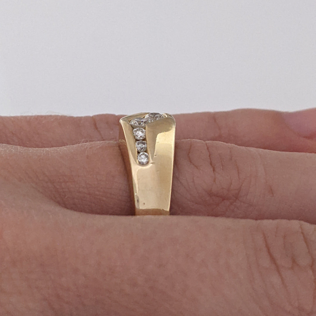 14K .40 CARAT TOTAL WEIGHT SI2 G DIAMOND ROUND (8) CHANNEL ESTATE BAND 5.3 GRAMS