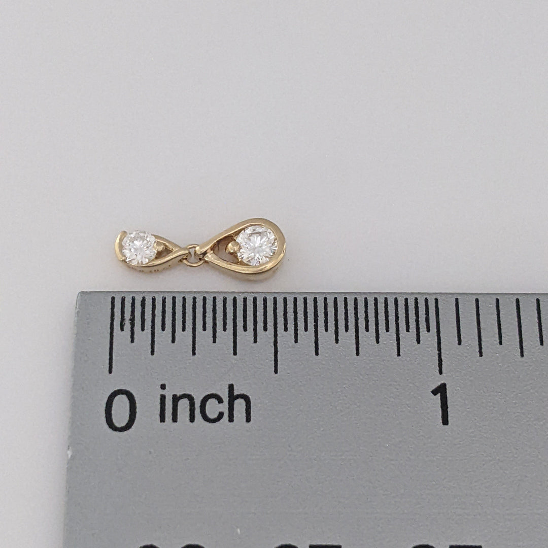 14K PANDORA LAB-CREATED DIAMOND .50 CARAT TOTAL (4) ROUND ESTATE EARRINGS 2.1 GRAMS
