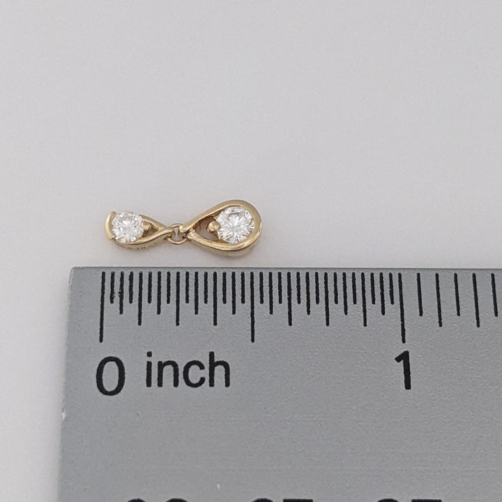 14K PANDORA LAB-CREATED DIAMOND .50 CARAT TOTAL (4) ROUND ESTATE EARRINGS 2.1 GRAMS
