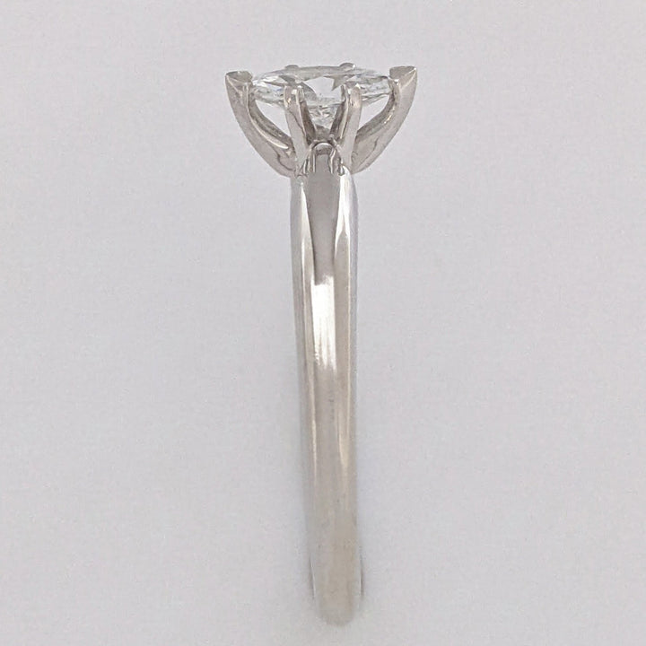 14K WHITE .32 CARAT TOTAL VS2 G DIAMOND MARQUISE ESTATE SOLITAIRE RING 2.1 GRAMS