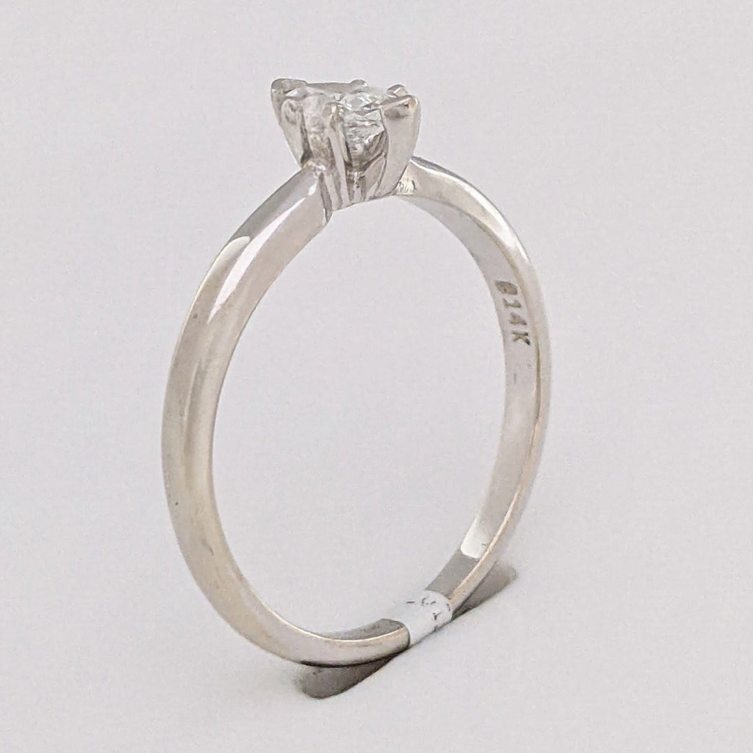 14K WHITE .32 CARAT TOTAL VS2 G DIAMOND MARQUISE ESTATE SOLITAIRE RING 2.1 GRAMS