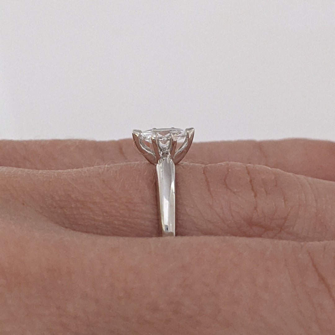 14K WHITE .32 CARAT TOTAL VS2 G DIAMOND MARQUISE ESTATE SOLITAIRE RING 2.1 GRAMS