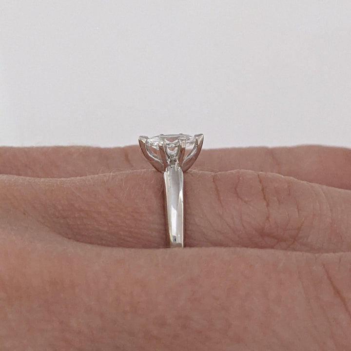 14K WHITE .32 CARAT TOTAL VS2 G DIAMOND MARQUISE ESTATE SOLITAIRE RING 2.1 GRAMS