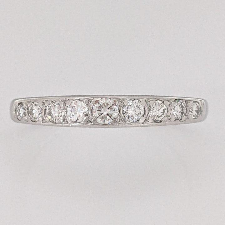 14K WHITE .31 CARAT TOTAL WEIGHT VS2 I DIAMOND ROUND (9) ESTATE PRONG SET BAND 2.3 GRAMS