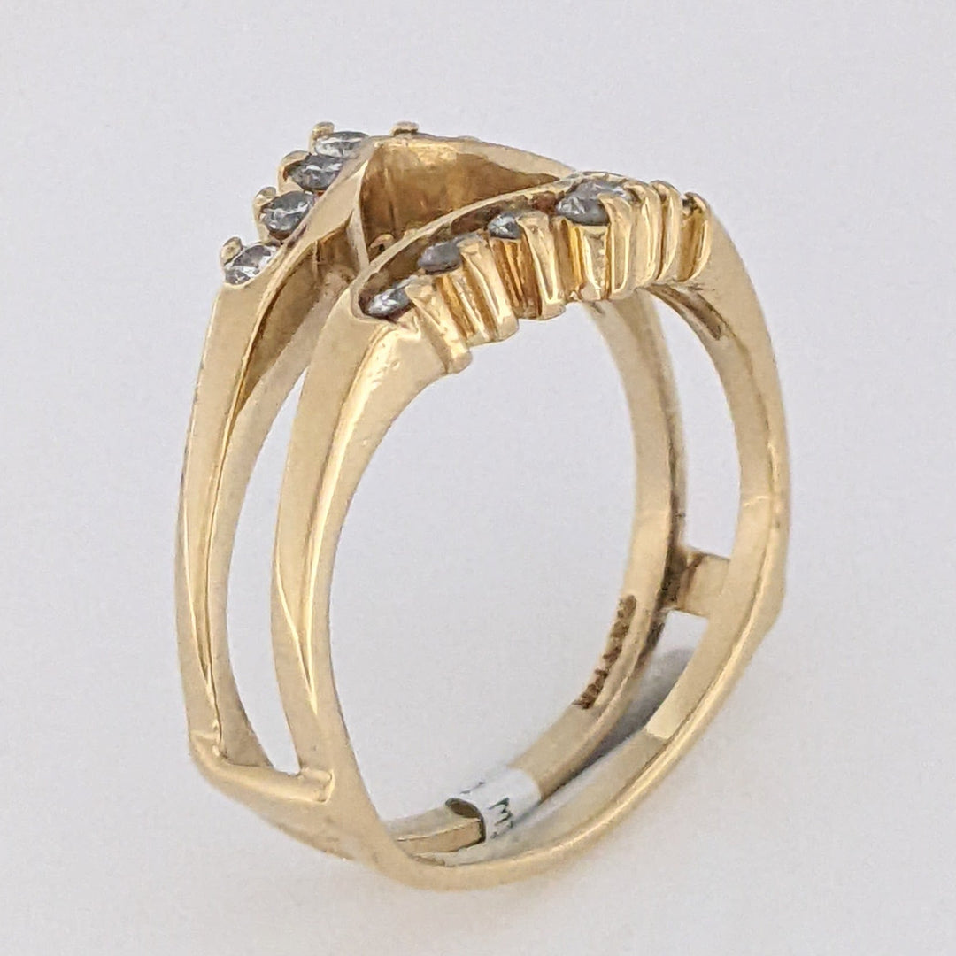 14K .35 CARAT TOTAL WEIGHT SI1 H DIAMOND ROUND (14) ESTATE RING JACKET 4.1 GRAMS